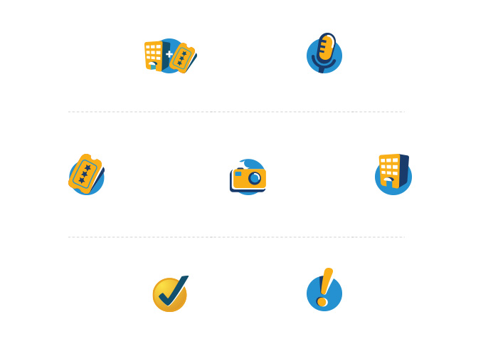 Vacation Reservation Ticket Icons