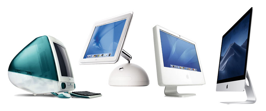 iMac product design from 1998 to 2012